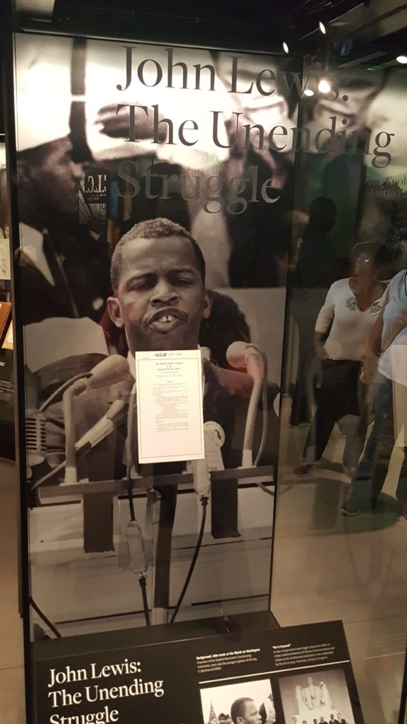 The section dedicated to Freedom Rider, now Congressman John Lewis.