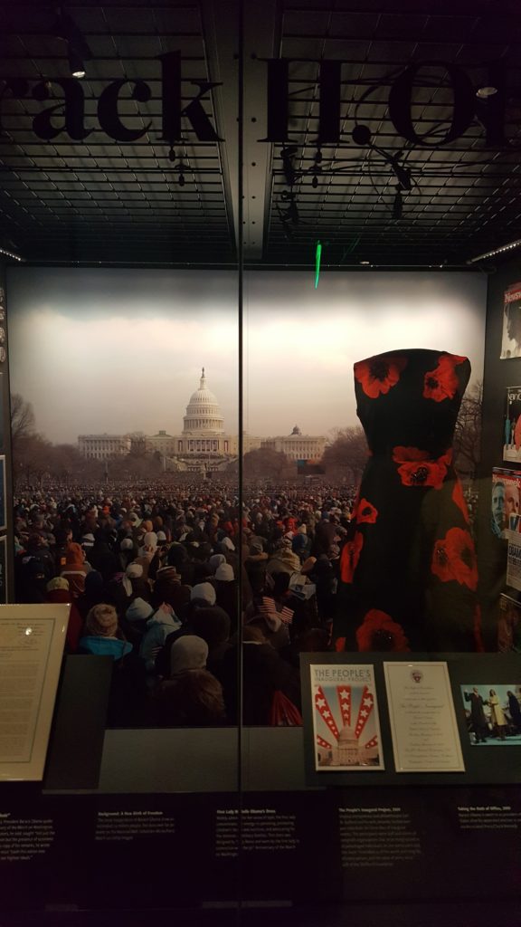 This section of the museum culminates with the inauguration of President Barack Obama.
