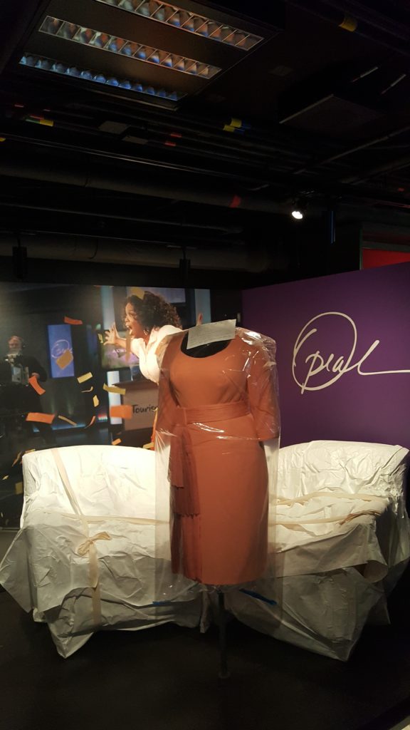 Oprah Winfrey's dress from her final show and chairs from her set, still wrapped for safe-keeping.
